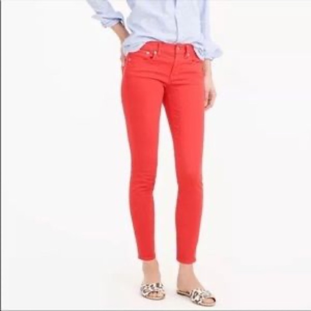 J. Crew Factory Stretch Orange Toothpick Jeans 26 - Picture 2 of 9